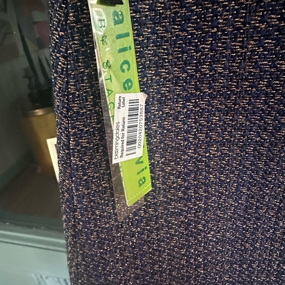 Alice + Olivia blue and gold mini skirt size 2 - Picture 4 of 5